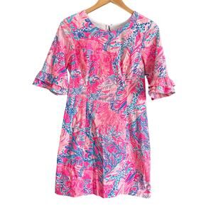 LILLY PULITZER | Fiesta Stretch Dress in Pascha Pink Aquadesiac | Size 2